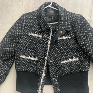 Maje tweed jacket with details
